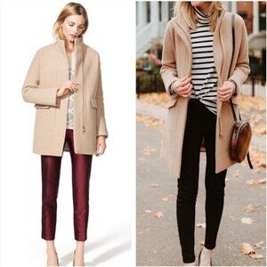 J.CREW Nello Gori Stadium Cloth Cocoon Coat Jacket Wool Blend Camel Tan Beige 2